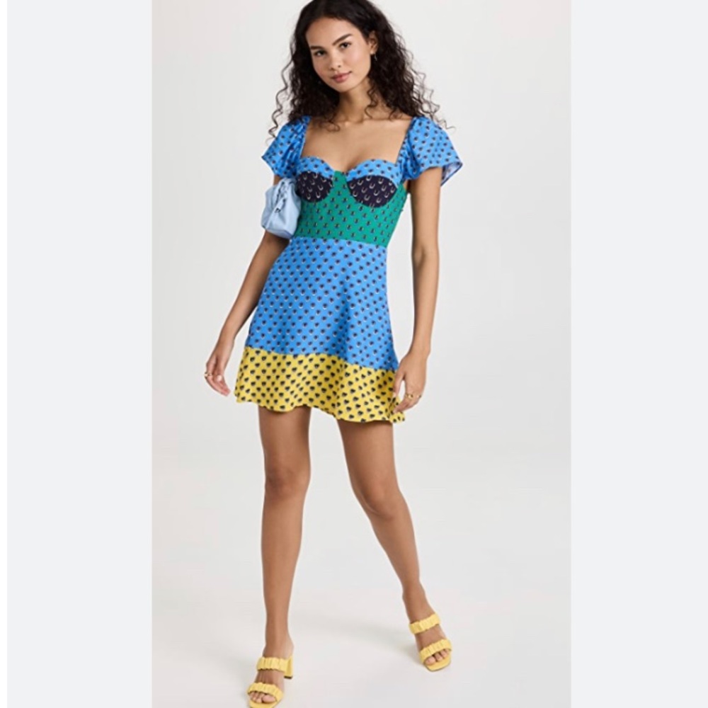 STAUD Printed Gisele Short Dress